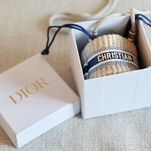 Christian Dior Cosmetic Straw Bucket Bag